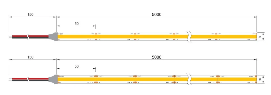 OEM High Brightness Flexible Strip Light COB LED Tape Lights for Outdoor Decoration