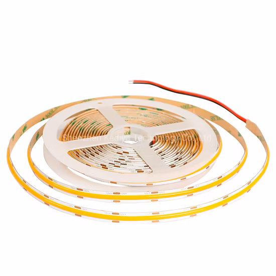 Tira flexible de LED COB LED de color verde IP20 11W/M barata al por mayor de 12V 24V 8mm